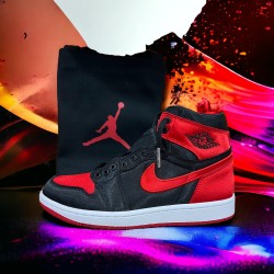 Jordan 1 Retro High OG Satin Bred (Women's) avec Sac