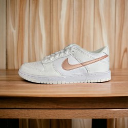 Nike Dunk Low Pastel White Metallic Pink Swoosh